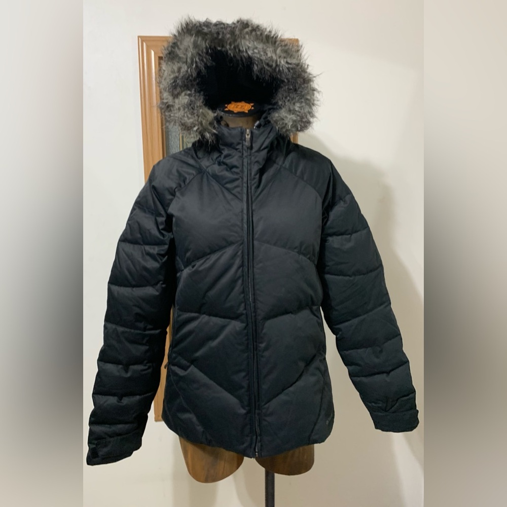 Columbia Thermal Comfort Omni-Heat Puffer Jacket Coat, Black, Size L, Hood